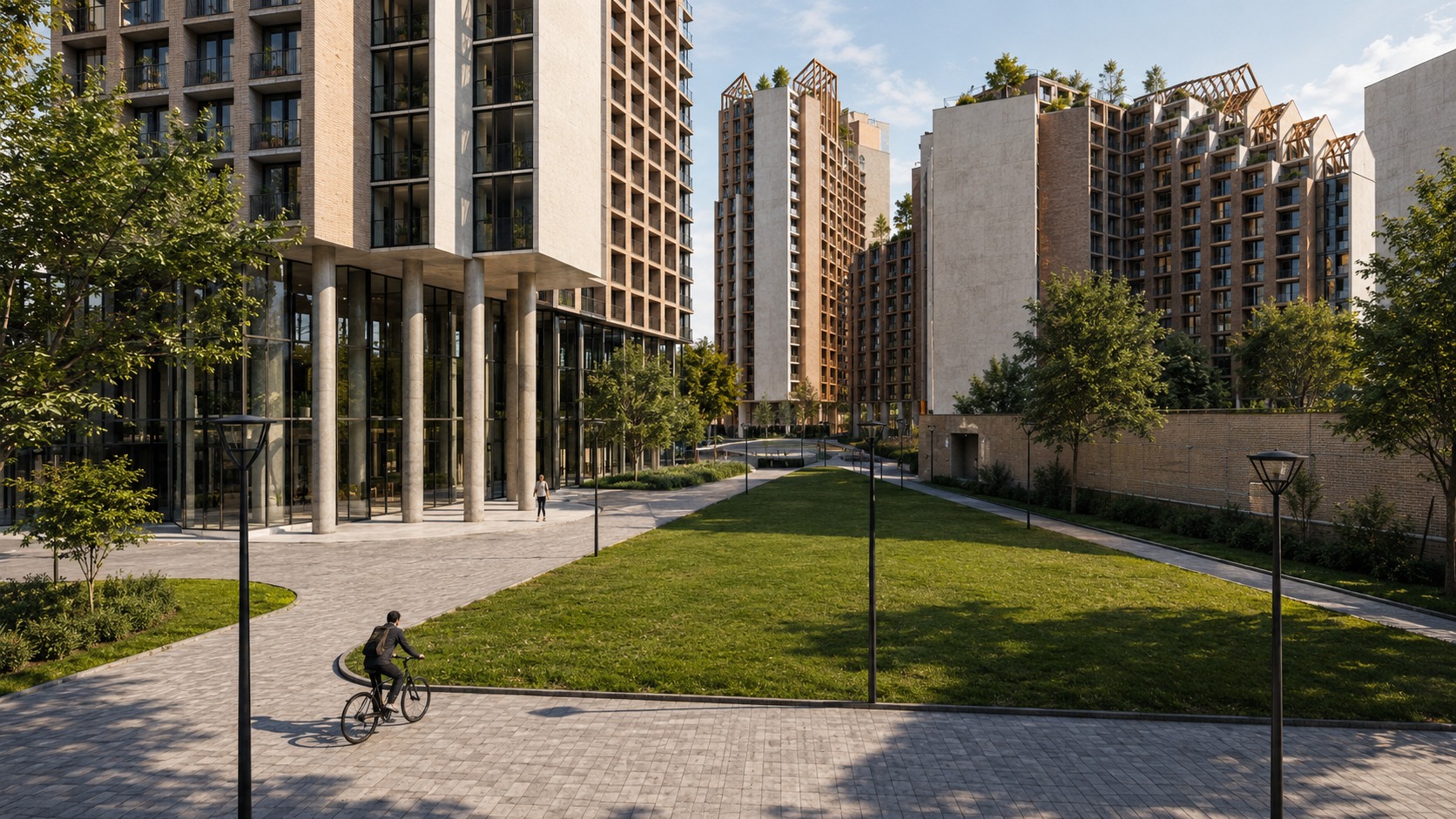 Courtyard — pedestrian route between the residential blocks