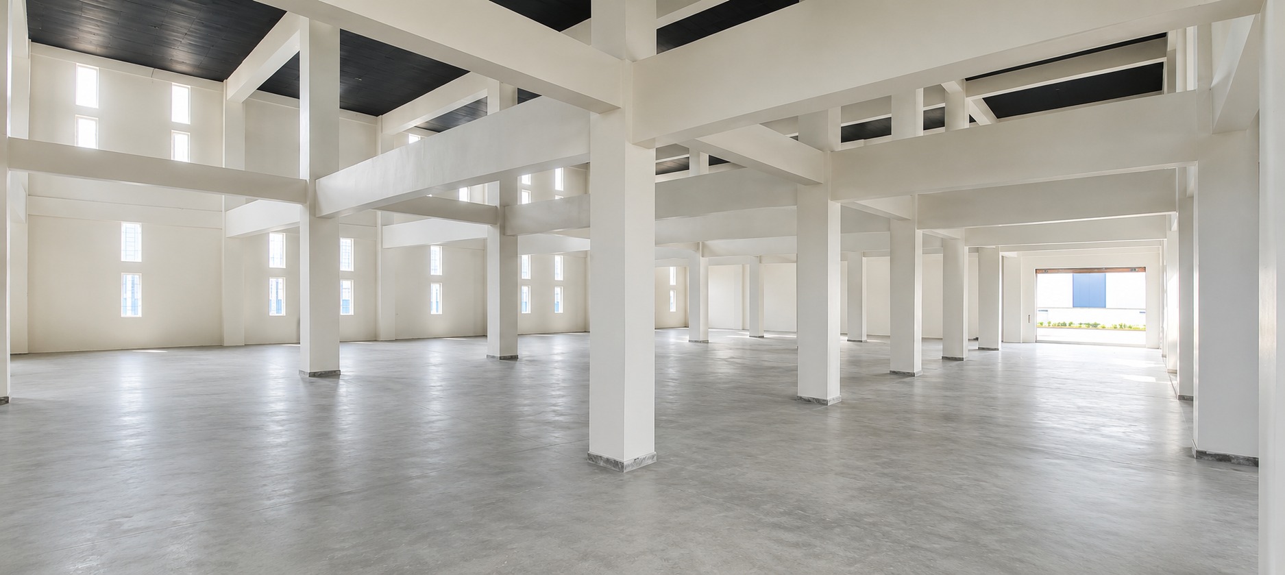 Interior — the double-height showroom floor